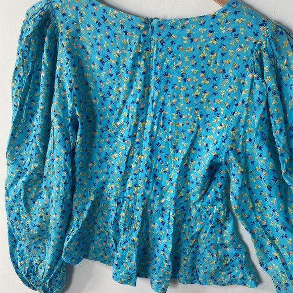 (AA4) AFRM Soni Ditsy Ruched Floral Sweetheart Balloon Sleeves Top, Size XS, NWT - Picture 6 of 9